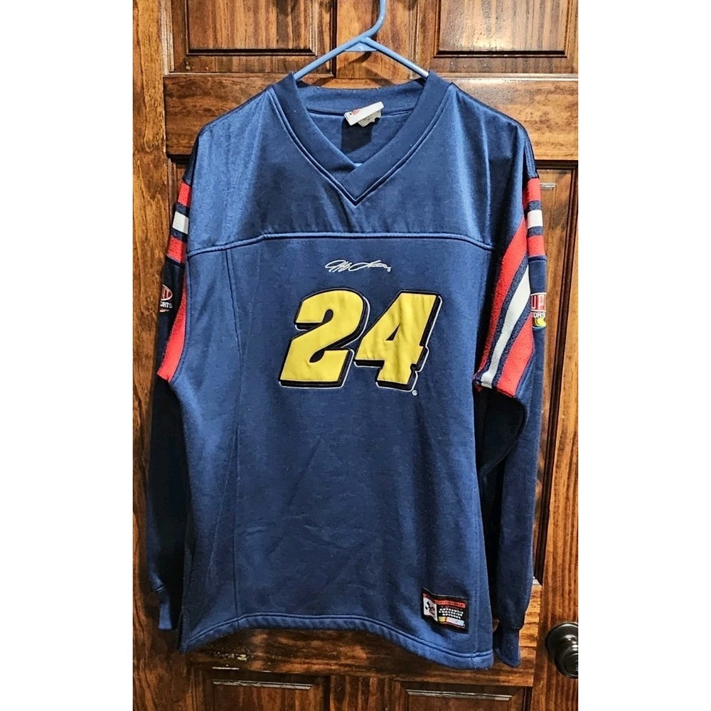 Vintage Chase Authentics Jeff Gordon 24 Dupont NASCAR Jersey Mens Large Navy